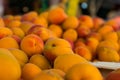 Close Up Bunch Colorful Peaches Local Food Market Royalty Free Stock Photo