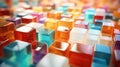 A close up of a bunch of different colored cubes. Generative AI image. Royalty Free Stock Photo
