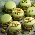 A close up of a bunch of different colored macarons, AI