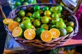 Oranges, fresh fruits from a street market Royalty Free Stock Photo