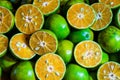 Oranges, fresh fruits from a street market Royalty Free Stock Photo