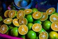 Oranges, fresh fruits from a street market Royalty Free Stock Photo