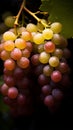 Close-up of a bunch of grapes on grapevine