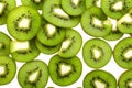 A close up of a bunch of green kiwi fruit