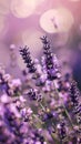 A close up of a bunch of lavender flowers in the sun, AI