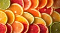 A close up of a bunch of oranges and limes Royalty Free Stock Photo