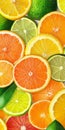 A close up of a bunch of oranges and limes Royalty Free Stock Photo