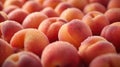 A close up of a bunch of peaches with water droplets on them, AI Royalty Free Stock Photo