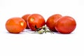 Close up of bunch of red tomatoes