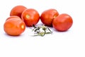 Close up of bunch of red tomatoes