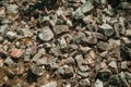 Bunch of rough stones lying on the slope Royalty Free Stock Photo