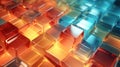 A close up of a bunch of shiny cubes. Generative AI image. Royalty Free Stock Photo