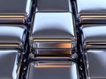 A close up of a bunch of silver bars on a table Royalty Free Stock Photo