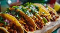 A close up of a bunch of tacos on top of each other, AI