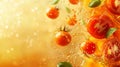 A close up of a bunch of tomatoes being splashed with water, AI Royalty Free Stock Photo