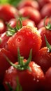 A close up of a bunch of tomatoes with water droplets on them, AI Royalty Free Stock Photo