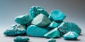 a close up of a bunch of turquoise colored rocks Royalty Free Stock Photo