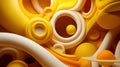 A close up of a bunch of yellow and orange things, AI