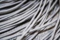 Close up bundle network data communication cables Royalty Free Stock Photo