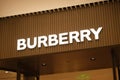 Close up BURBERRY store sign