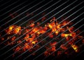 Closeup of burning coals Royalty Free Stock Photo