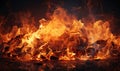 Close-up of burning lump coal as an abstract background. Royalty Free Stock Photo