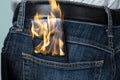 Burning Phone In Jeans