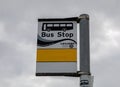 Close up of bus stop sign lytham st annes fylde june 2019