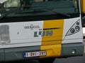 A close up of a bus (Van Hool) of De Lijn (company), at the station of Bruges.