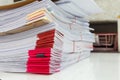 Close up of business documents stack on desk Royalty Free Stock Photo