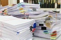Close up of business documents stack on desk Royalty Free Stock Photo