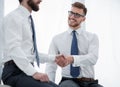 Close up.business handshake of business people on a light background Royalty Free Stock Photo