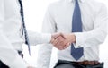 close up.business handshake of business people on a light background Royalty Free Stock Photo