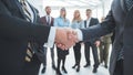 Close up. business partners confirming the contract with their handshake Royalty Free Stock Photo