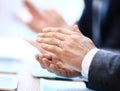 Close-up of business people clapping hands Royalty Free Stock Photo