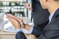 Close-up business people clapping their hands, congratulation an Royalty Free Stock Photo