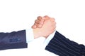 Close-up of business people shaking hands to confirm their partnership Royalty Free Stock Photo