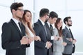 Close up. business team holding each other`s hands Royalty Free Stock Photo