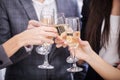 Close up of business team toasting with Champagne Royalty Free Stock Photo