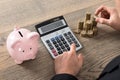 Close-up Of A Businessman Counting Coins Royalty Free Stock Photo