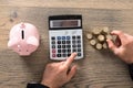 Close-up Of A Businessman Counting Coins Royalty Free Stock Photo