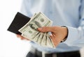 Close up of businessman hands holding money Royalty Free Stock Photo