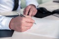 Close up of businessman signing a contract. Business concept Royalty Free Stock Photo