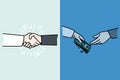 Businesspeople shake hands exchange money Royalty Free Stock Photo