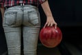 Close-Up Of A Next To A Bowling Ball Royalty Free Stock Photo