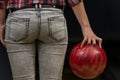 Close-Up Of A Next To A Bowling Ball Royalty Free Stock Photo