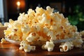 Buttered popcorn on a bowl AI generated Royalty Free Stock Photo