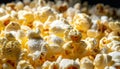 Close-up of Buttery Popcorn Pile with Shadows Royalty Free Stock Photo
