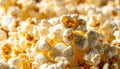Close-Up of Buttery Yellow Popcorn Pile Royalty Free Stock Photo