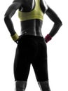 Close up buttocks woman exercising fitness workout silhouette